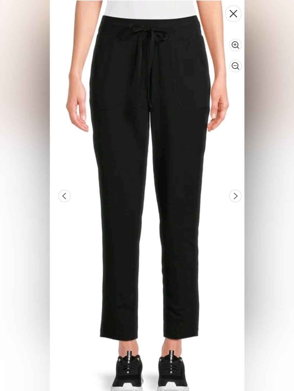 Athletic Works Black Straight-Leg Drawstring Waist Pants XS